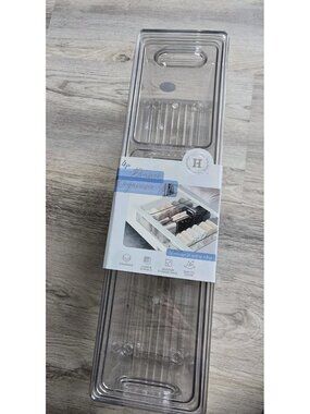 Drawer Organize Clear Acrylic Storage Trays for Makeup Office Personal New 4 Pc